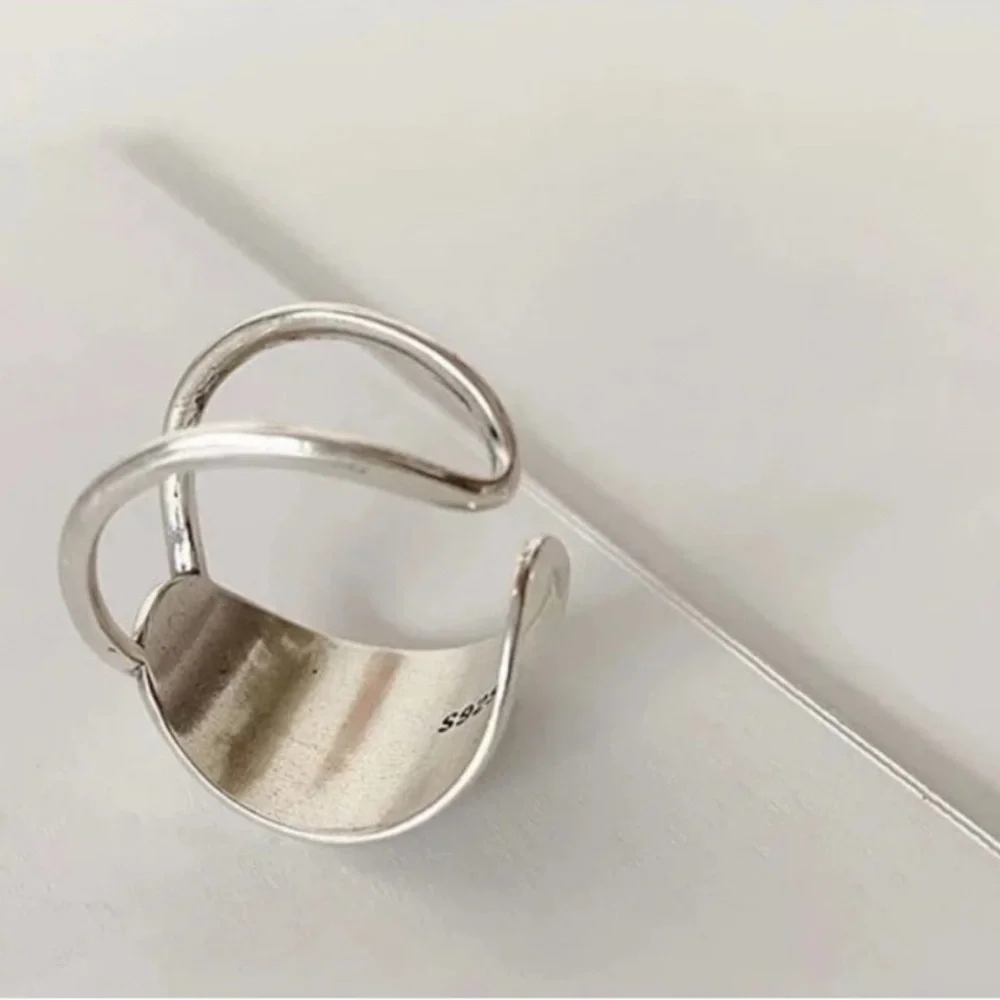 NEW Large 925 Sterling Silver Band‎ Ring, Adjustable